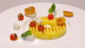 Gegrilde ananas met papaja en mascarpone