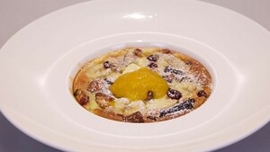 Herfst flaugnarde met abrikozensaus