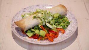 Doperwtenwraps met verse kruiden