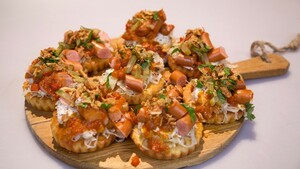Hartige hotdog-gebakjes