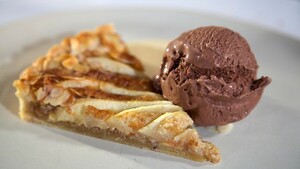 Frangipane met vanillesaus