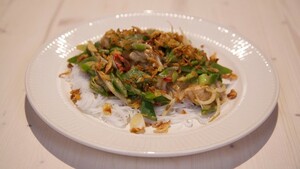 Snijbonen in satésaus met mihoen
