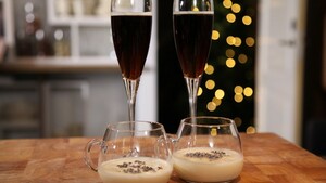 Alcoholvrije eggnog en Black velvet