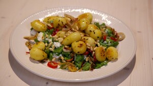 Snijbonen met feta en pittige krieltjes