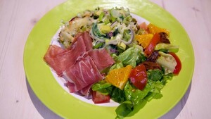 Preiclafoutis met vijgensalade