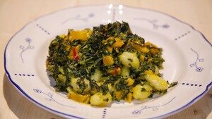 Boerenkool-gnocchi met romige blauwe kaassaus