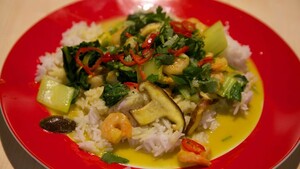 Snelle garnalencurry