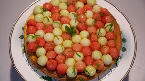Meloenvlaai met mascarpone