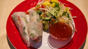 Lichte loempia’s met mangosalade