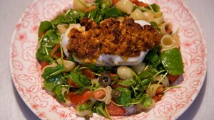 Posteleinsalade met kabeljauw