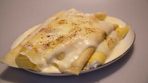 Gevulde flensjes met sabayon