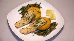 Filetto di platessa con polenta fritta (Scholfilet met gebakken polenta)