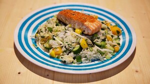 Kokosrijst met limoenvinaigrette