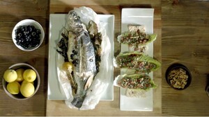 Zeebaars met basilicum en papillotte