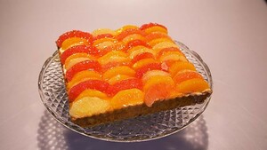 Citrustaart met witte chocolademousse