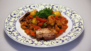 Voor spek en bonen (milde chili con carne met een speklapje)