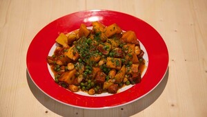 Pompoenstoof met chorizo
