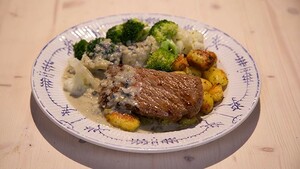 Kalfsoesters met gorgonzolasaus