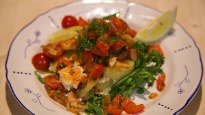 Aardappeltaart met garnalen