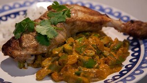 Indiase spekbonen met kip tandoori