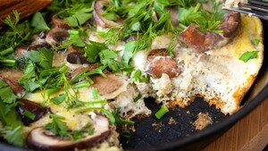 Snelle champignonfrittata