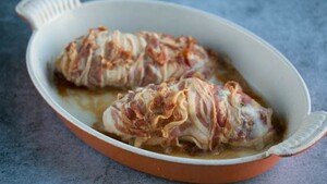 Perfecte kipfilet met gorgonzola en spek