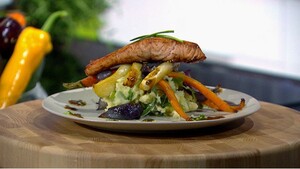 Pastinaak met puree en zalm