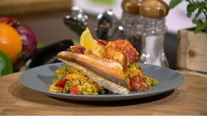 Risotto-paella met rode poon