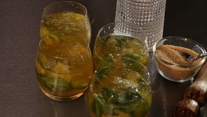 Perzik en lime mojito alcoholvrij