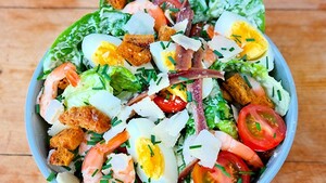 Caesarsalade met gamba's