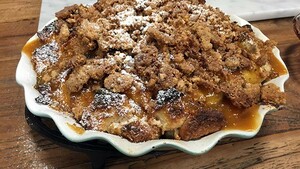 Romige bananenbroodpudding