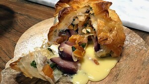 Krokante camemberttaart