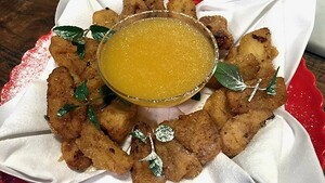 Appelhapjes met rumsaus