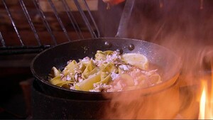 Pappardelle met warm gerookte forel en dille