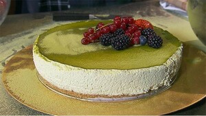 Groene thee cheesecake