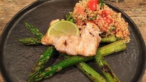 Marokkaanse kabeljauw met bulgursalade