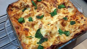 Pompoenlasagne met buffelmozzarella