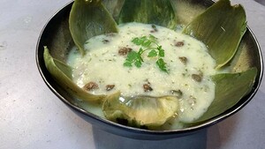 Artisjokkensoep met kappertjes