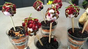 Crunchy geitenkaaslollipops