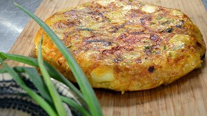 Tortilla met gepofte paprika