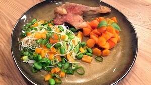 Eendenbout met bospeenchutney