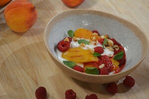 Gegrilde peche melba