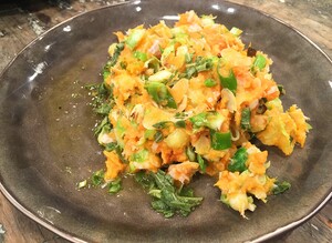 Zoete aardappelbrandade met kabeljauw