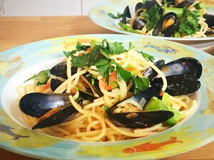 Spaghetti met mosselen