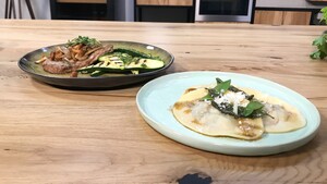 Wild zwijn ravioli met salieboter