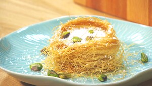 Meghli (rijstpudding) in Kataifi