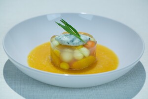 Terrine van fruit en Jasmijnthee