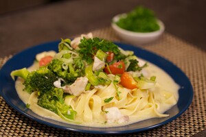 Pasta met romige vissaus