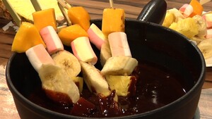 Fondue van Zwitserse chocolade
