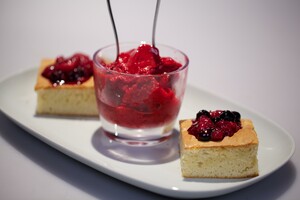 Witte brownies met snelle sorbet (Argentinië)